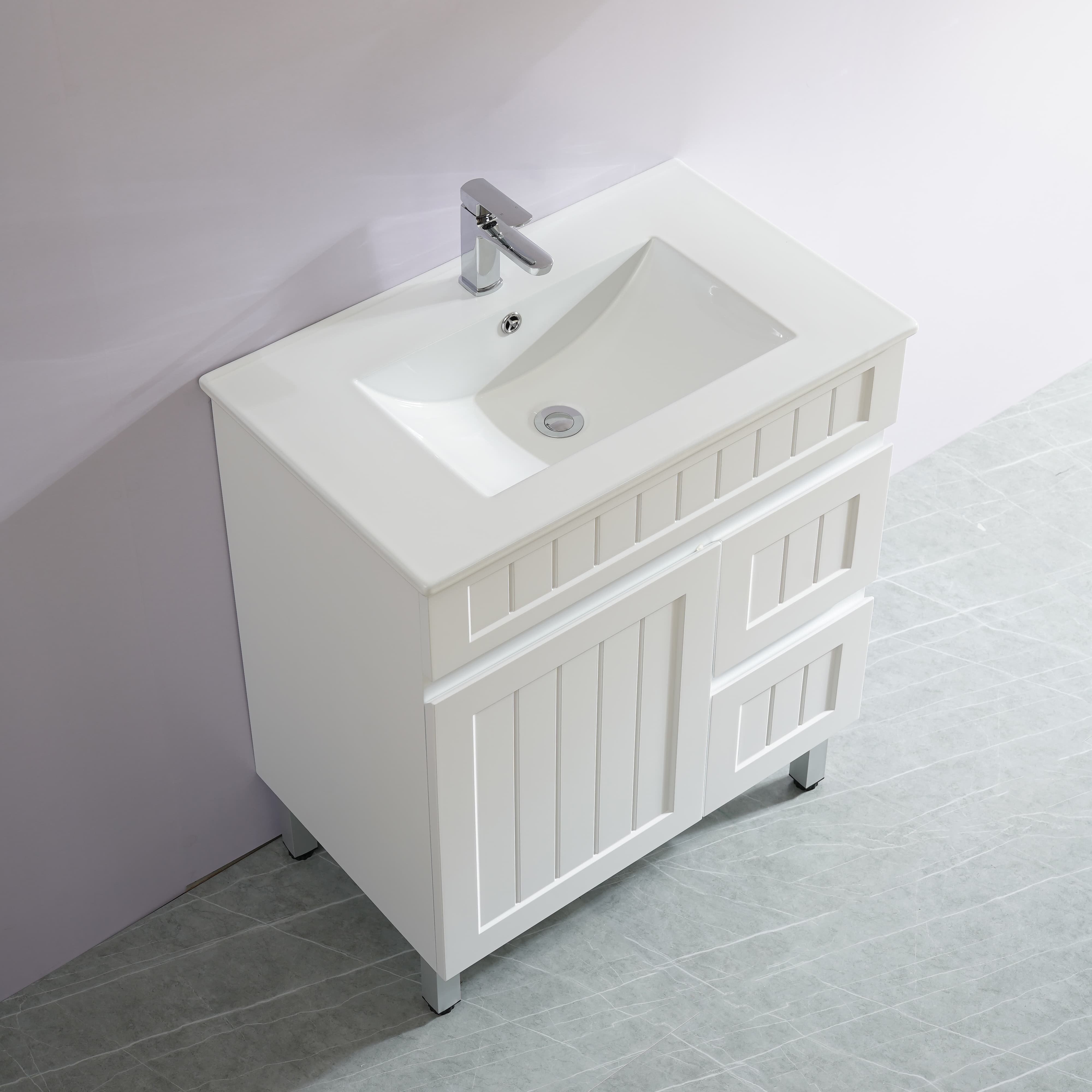 Haven Wood 750mm*460mm*860mm Free Standing Vanity Matte White