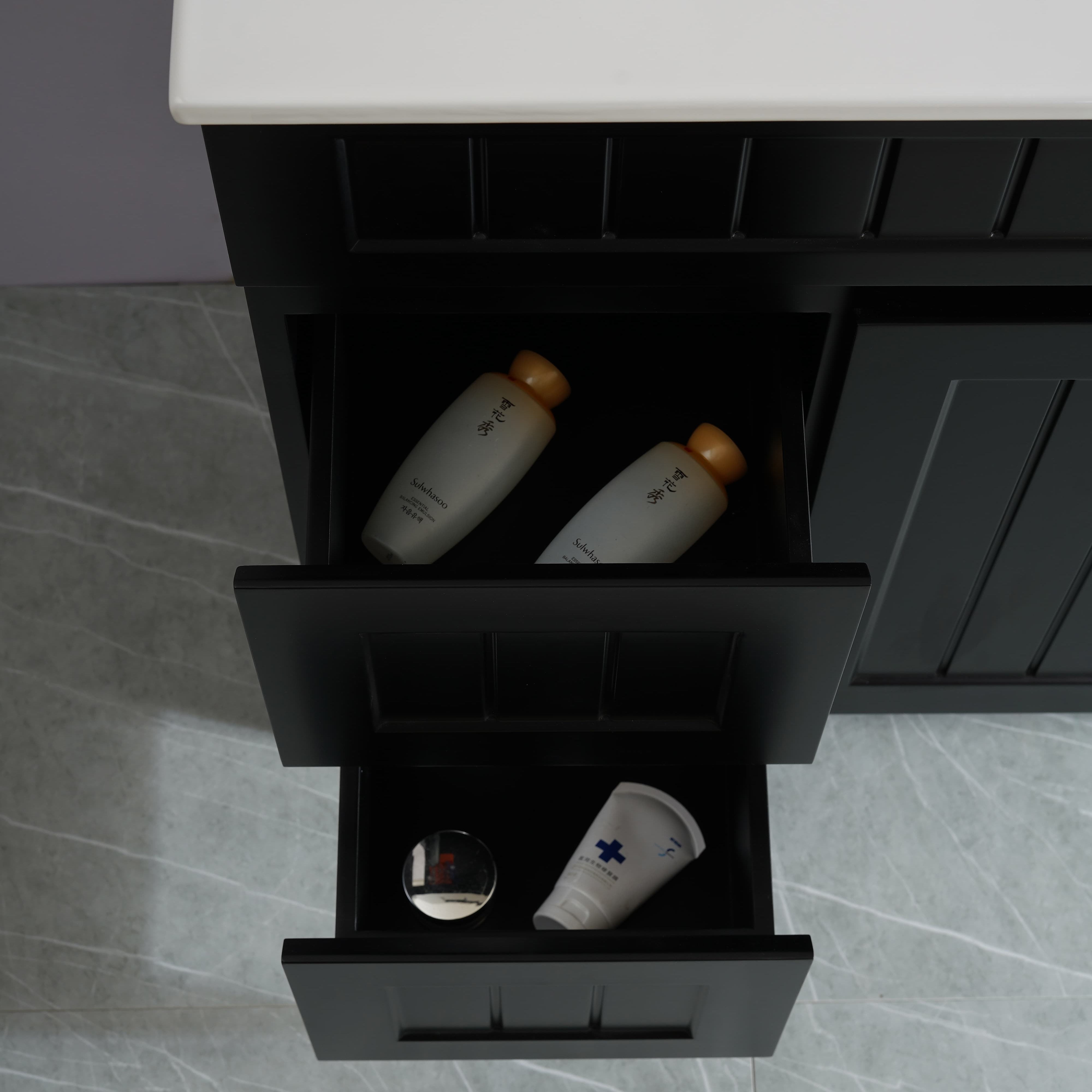 Ceto ACACIA 900*460*880mm  Floor Standing Vanity Matte black left drawers