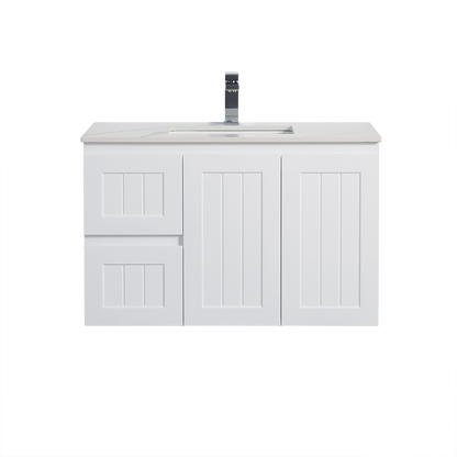 CETO Acacia Wall Hung PVC Cabinet With Soft closing doors 600/750/900 AC64W/AC74LW/AC74RW/AC94LW/AC94RW-MW/-MB