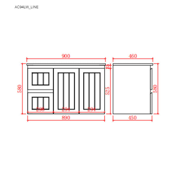 CETO Acacia Wall Hung PVC Cabinet With Soft closing doors 600/750/900 AC64W/AC74LW/AC74RW/AC94LW/AC94RW-MW/-MB