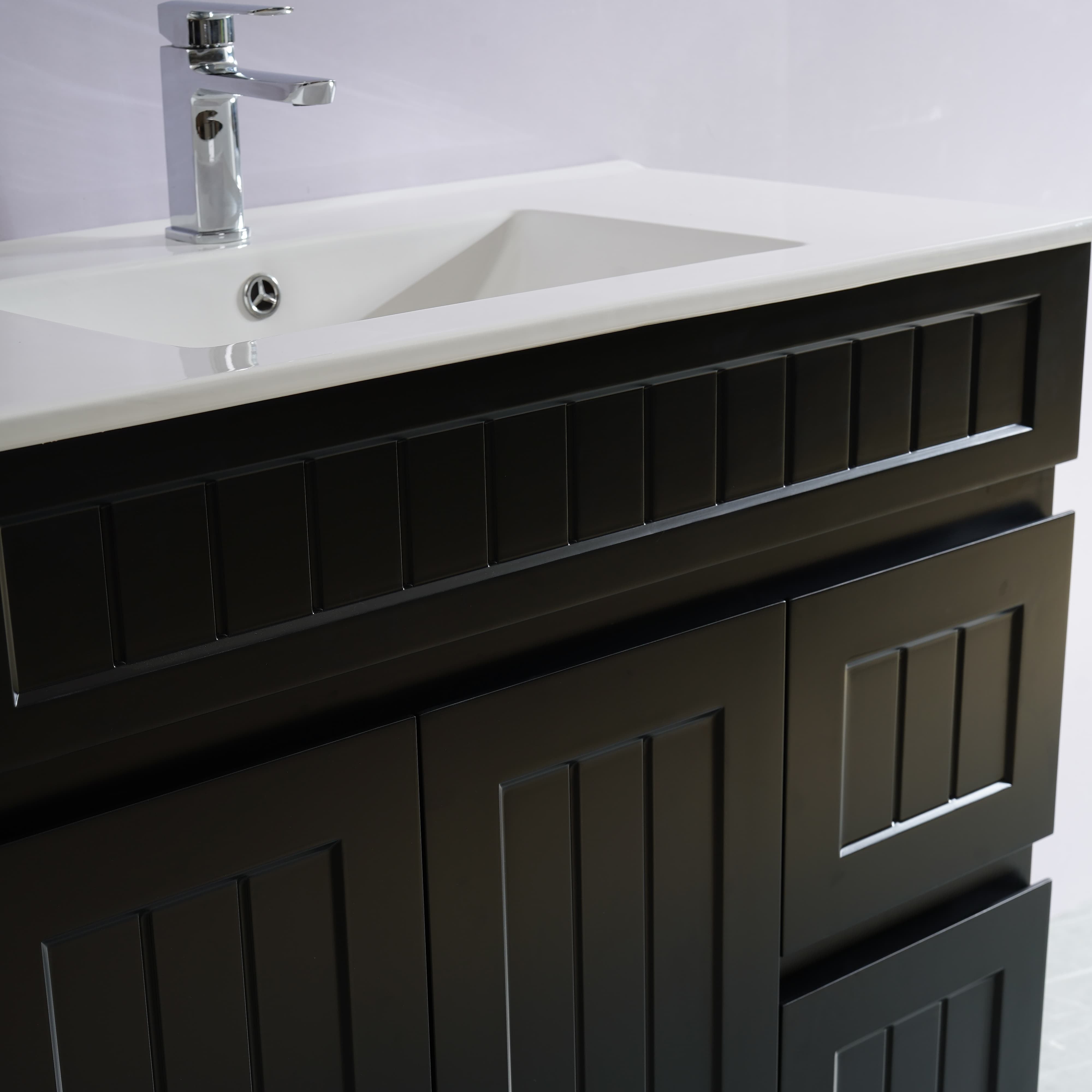 Ceto ACACIA 900*460*880mm  Floor Standing Vanity Matte Black Right Drawers