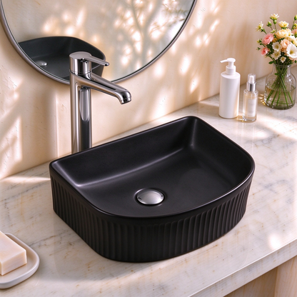 VITO Athena Fluted Arch Premium Ceramic Above-Counter Basin 400*360*130mm