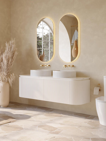 VITO NOOSA Fluted Curved Vanity with Side Drawers 1200/1500/1800mm