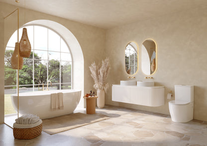 VITO NOOSA Fluted Curved Vanity with Side Drawers 1200/1500/1800mm