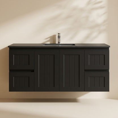 Acacia Wall-Mounted Vanity 1200*450*560mm Matte Black