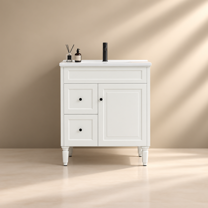 Ashford Floor Vanity 740*455*880mm Matte White Cabinet Only(Left Drawer)