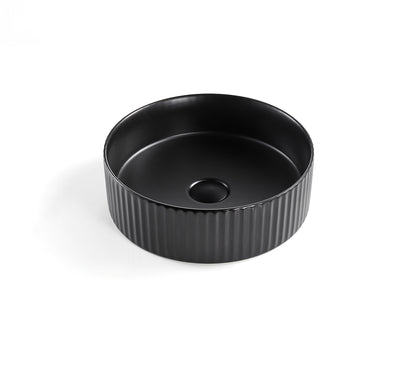 VITO Geneva Fluted Round Premium Ceramic Above-Counter Basin 400*400*125mm