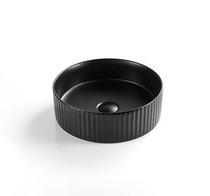 VITO Geneva Fluted Round Premium Ceramic Above-Counter Basin 400*400*125mm