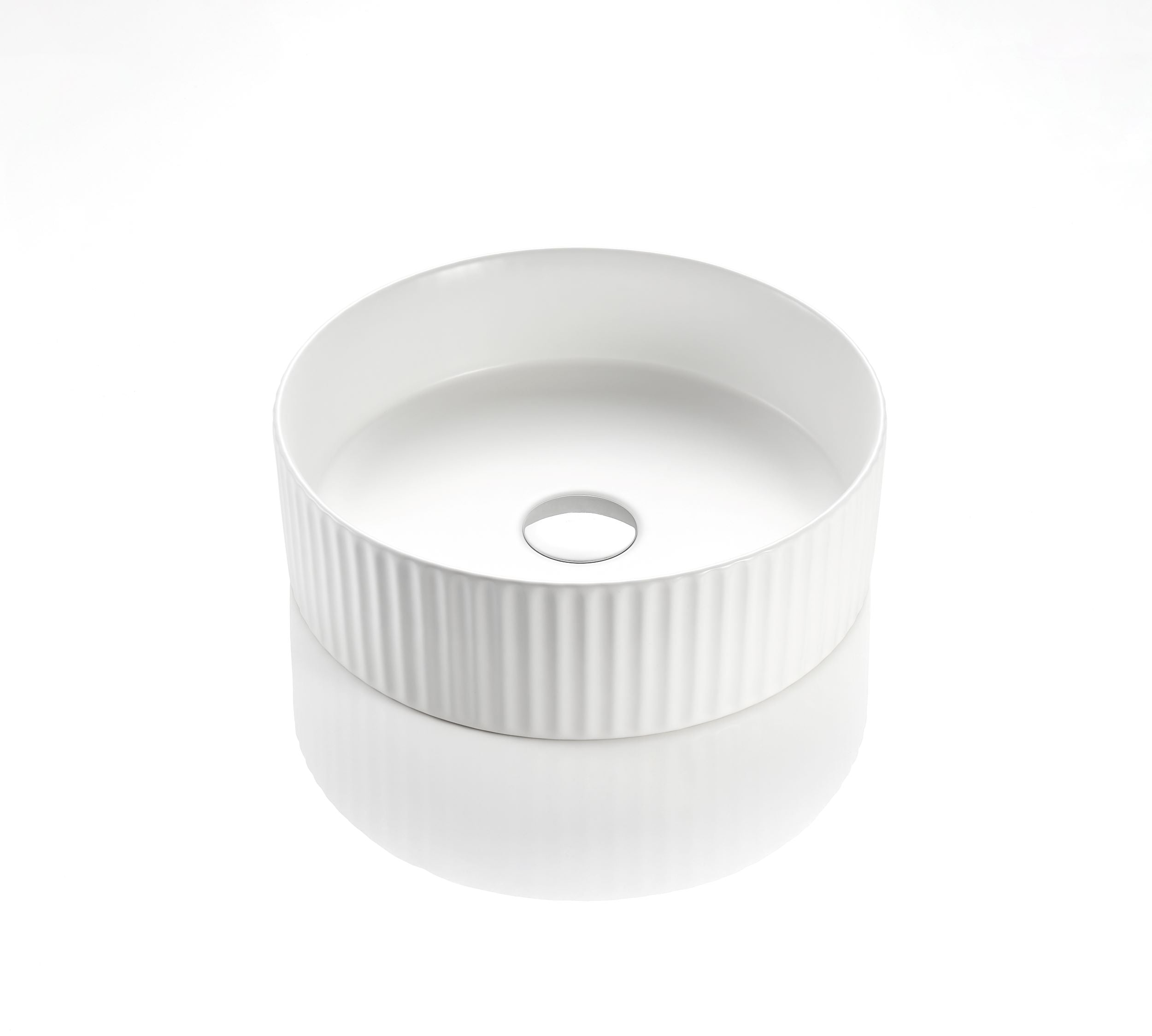 VITO Geneva Fluted Round Premium Ceramic Above-Counter Basin 360*360*120mm