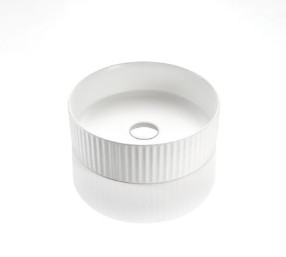 VITO Geneva Fluted Round Premium Ceramic Above-Counter Basin 360*360*120mm