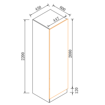450*598*2200mm Kitchen One Door Pantry