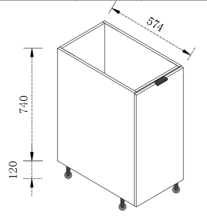 Kitchen Floor Cabinet 1 Door Cupboard 300-500mm
