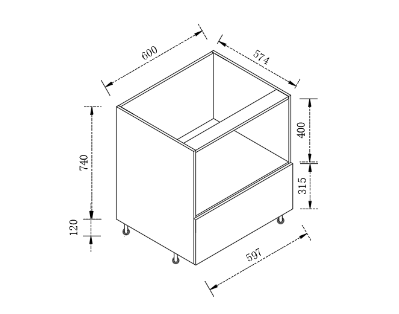 Floor Microwave Cabinet - Cabinet Only, No Door Panel