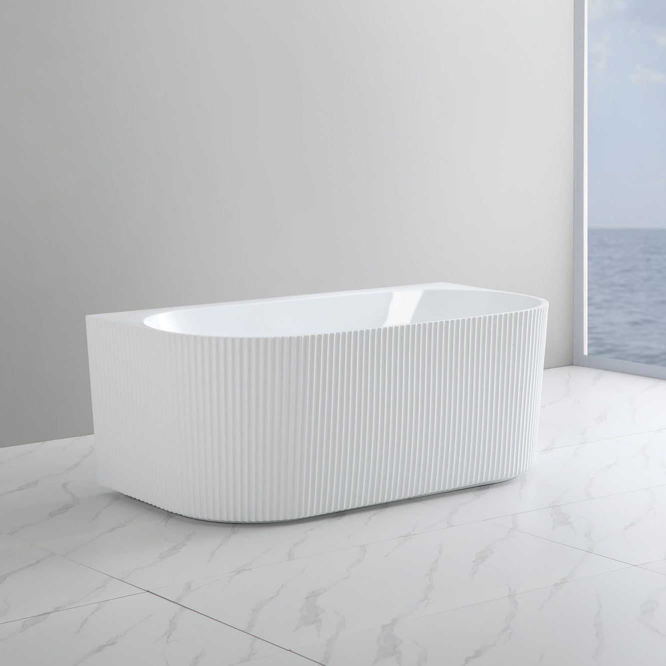 Rovena Groove Oval Bathtub 1700*800*580mm