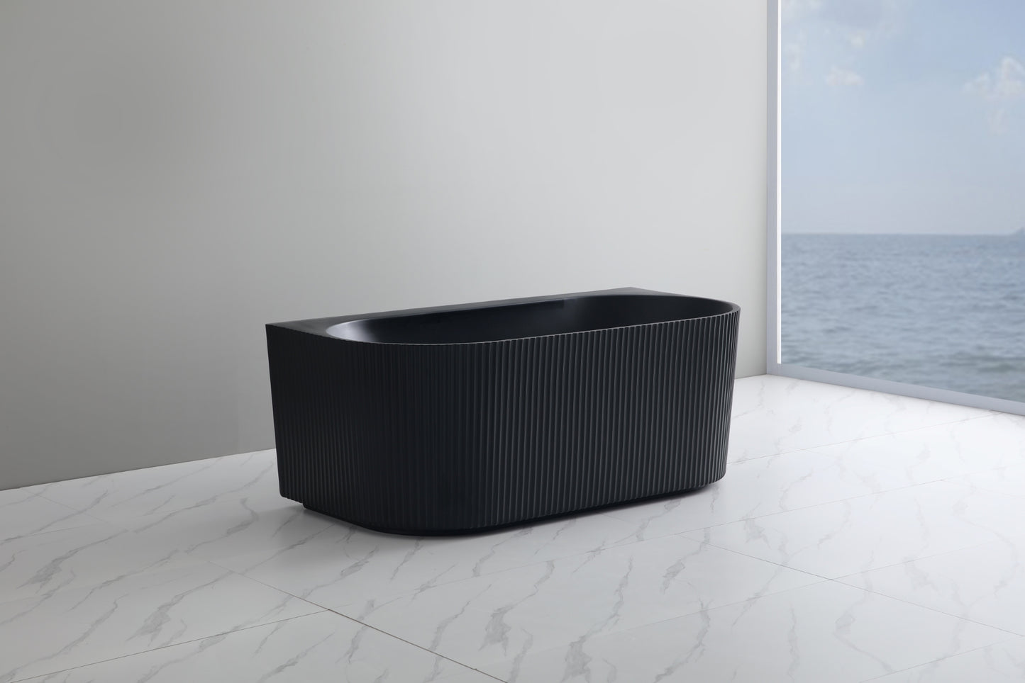 1500mm X750 X 580mm Oval Acrylic Bathtub Freestanding Bari BGV-1500