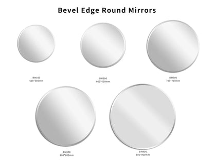 Rounda Bevel Edge Round Mirrors 500-900mm BM500/600/700/800/900
