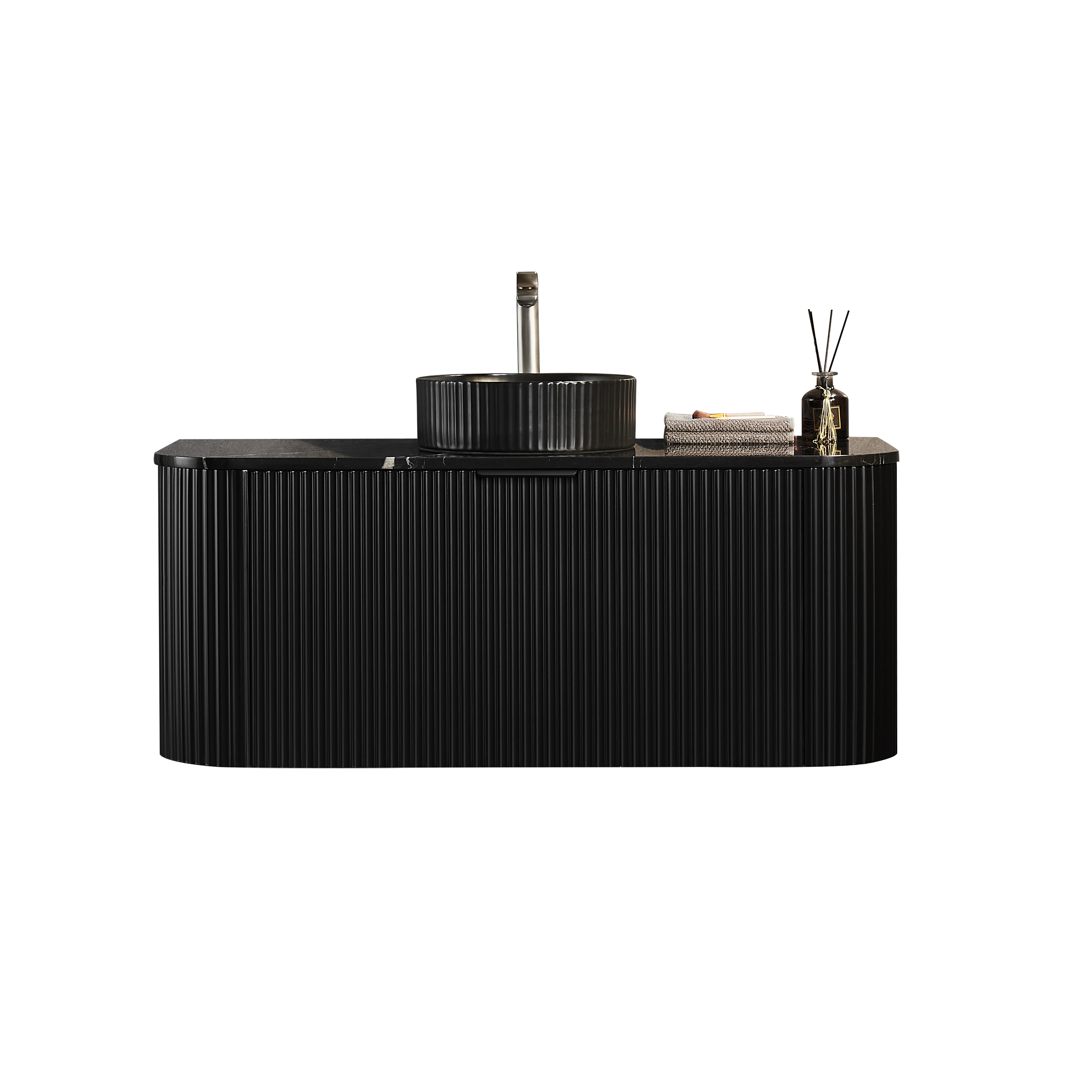 Solea Wall Hung Fluted Curved Vanity with Soft Closing Drawers 1190-1790mm