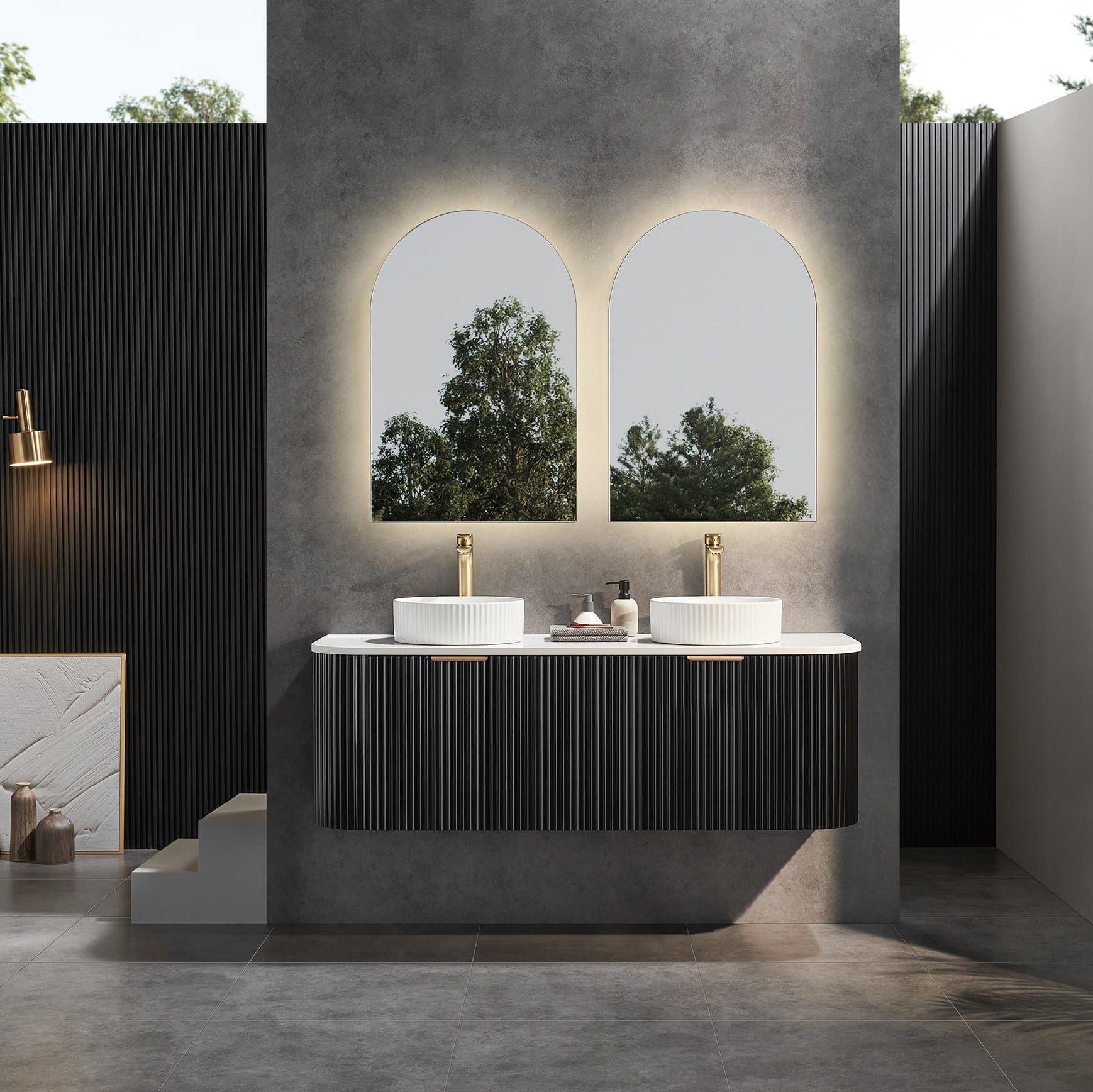 Ceto Avalon Wall-Mounted  PVC Cabinet 1490*493*470mm Matte Black