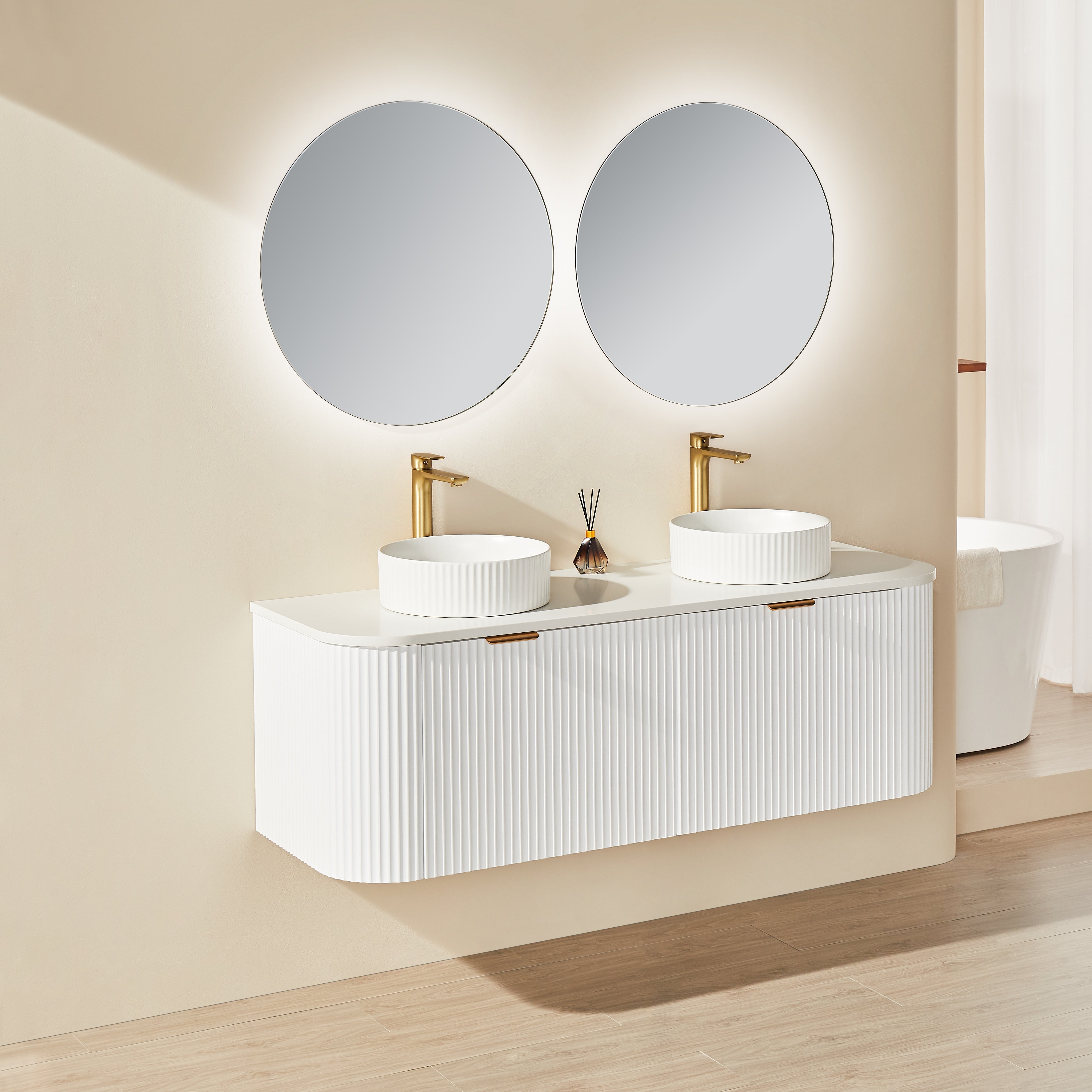 Solea Wall Hung PVC Cabinet with soft closing drawer 1200-1800mm