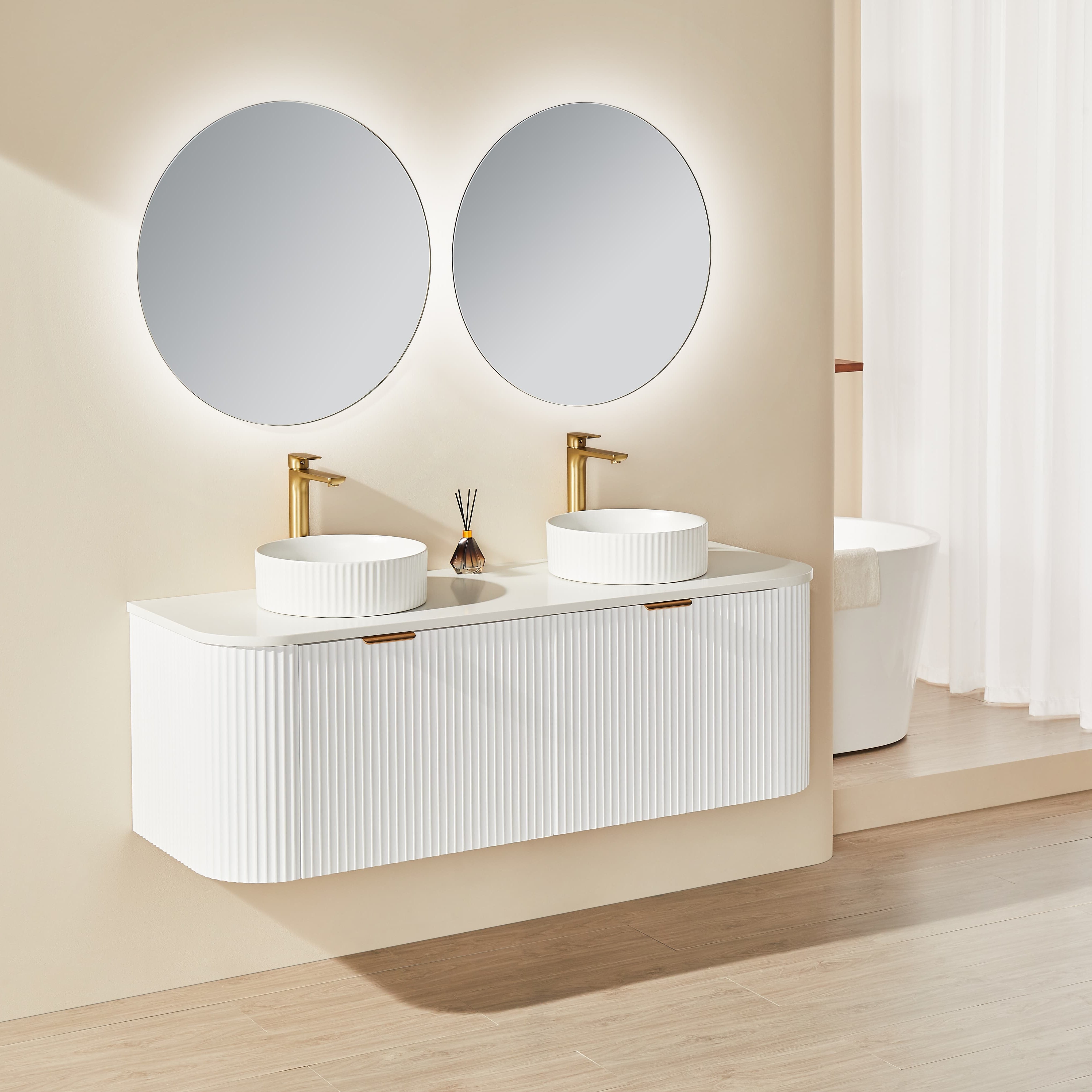 Ceto Avalon Wall-Mounted  Polymer Cabinet 1490*493*470mm Matte White