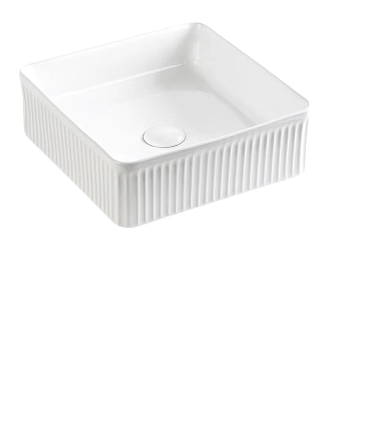 VITO Athena Fluted Square Premium Ceramic Above-Counter Basin 375*375*130mm