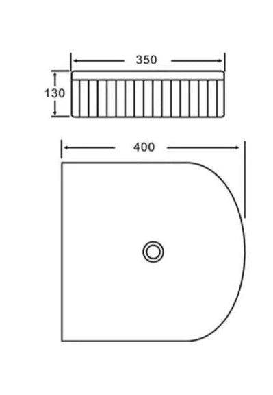 VITO Athena Fluted Arch Premium Ceramic Above-Counter Basin 400*360*130mm