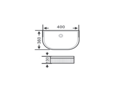 Floe Ribbed Arch Console Basin 400*360*130mm