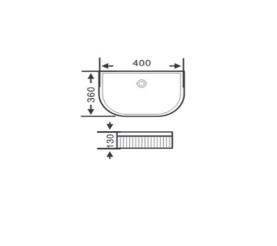Floe Ribbed Arch Console Basin 400*360*130mm