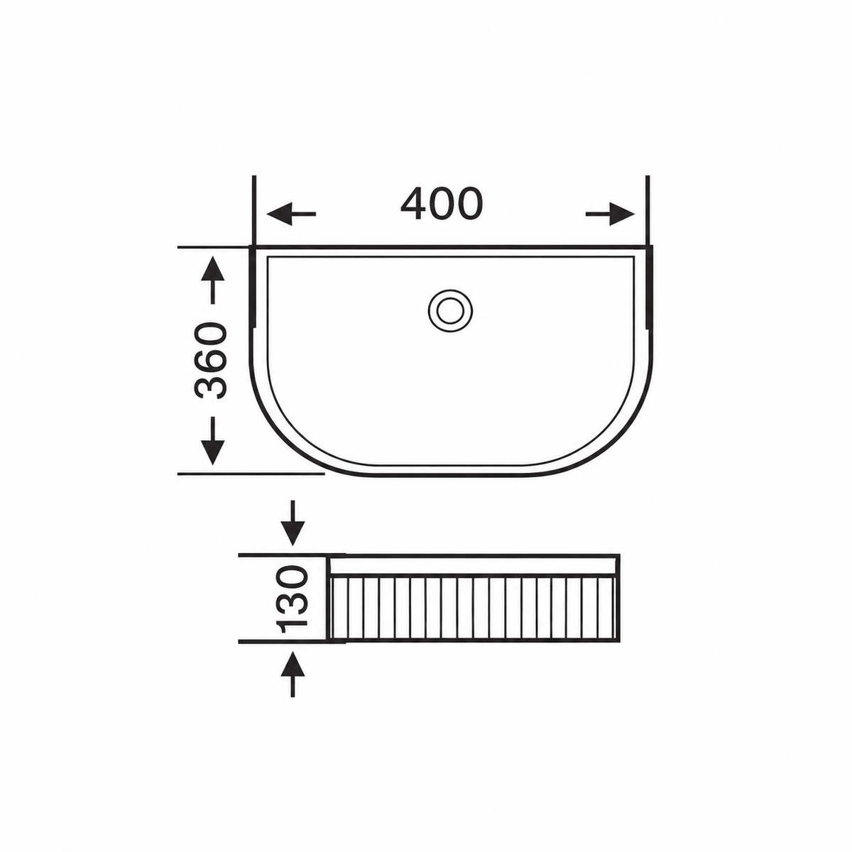 Floe Ribbed Arch Console Basin 400*360*130mm