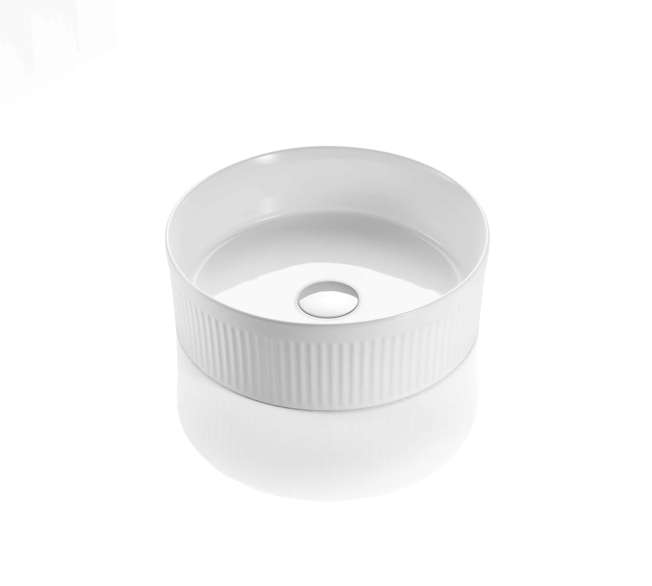 VITO Athena Fluted Round Premium Ceramic Above-Counter Basin 410*410*120mm