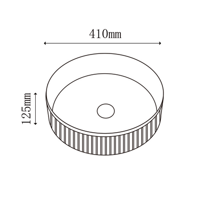 VITO Athena Fluted Round Premium Ceramic Above-Counter Basin 410*410*120mm