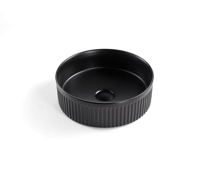 VITO Athena Fluted Round Premium Ceramic Above-Counter Basin 410*410*120mm