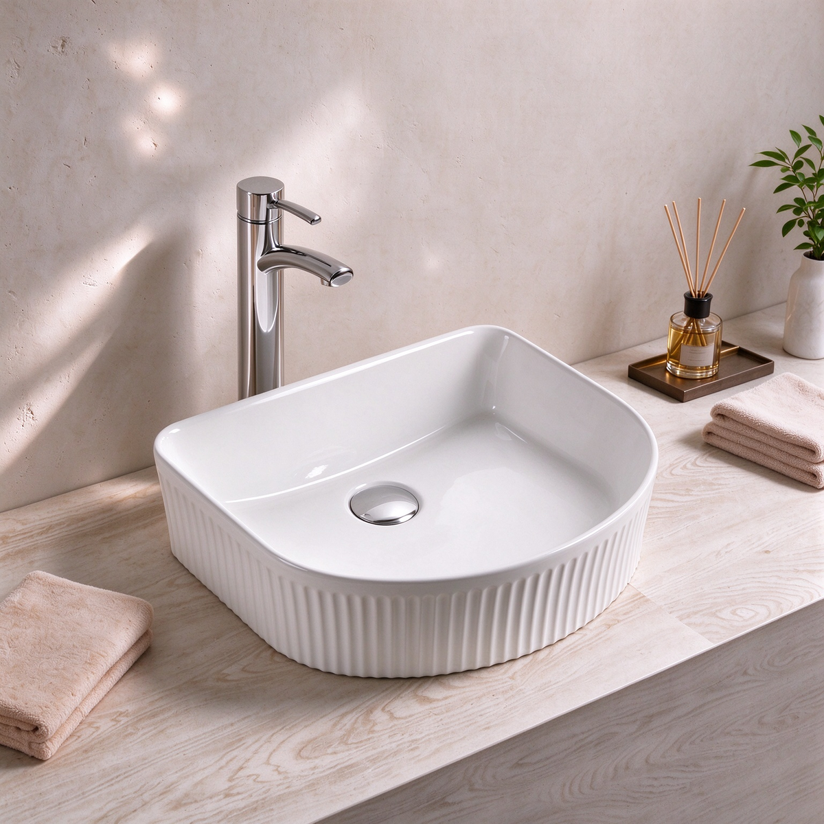 Floe Ribbed Arch Console Basin 400*360*130mm