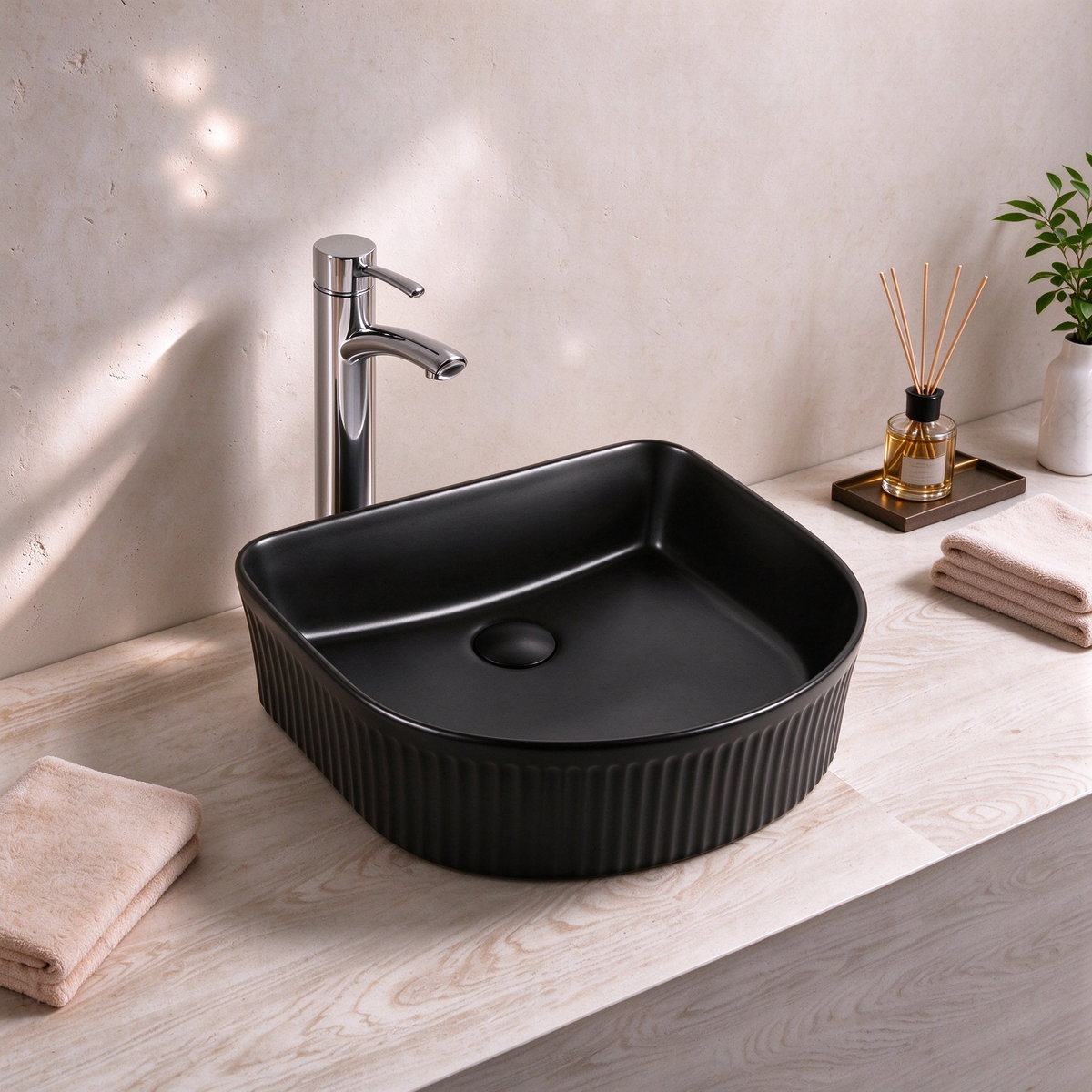 Floe Ribbed Arch Console Basin 415*365*120mm