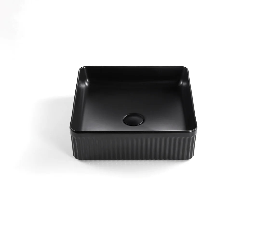 VITO Athena Fluted Square Premium Ceramic Above-Counter Basin 400*400*130mm
