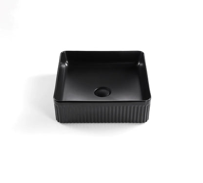 VITO Athena Fluted Square Premium Ceramic Above-Counter Basin 400*400*130mm