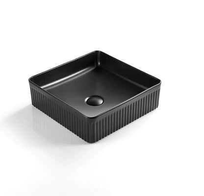 VITO Athena Fluted Square Premium Ceramic Above-Counter Basin 400*400*130mm