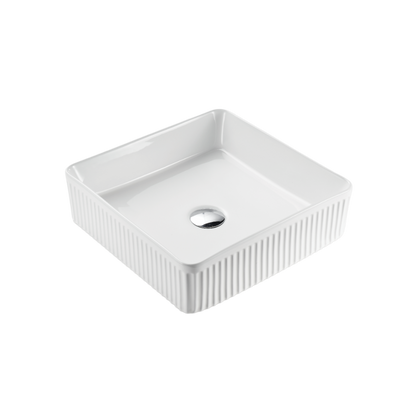 375mm X 375mm X 130mm Gloss White Basin Cascade CA3838SQ