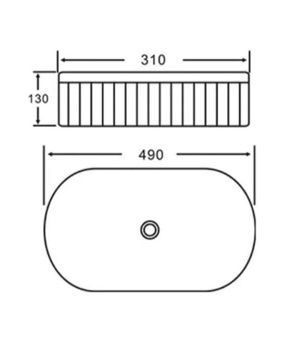 Ellipse Ceramic Console Basin of VITO 490*310*130mm