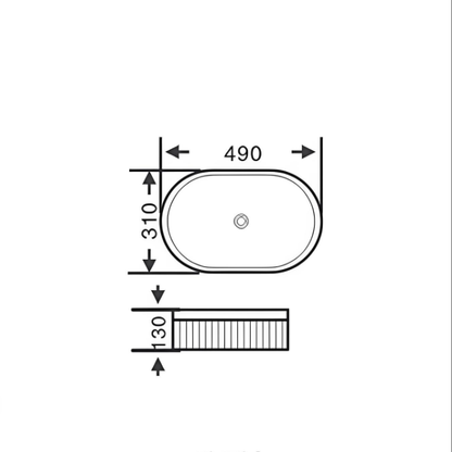 Flow Ribbed Arch Console Basin 490*310*130mm