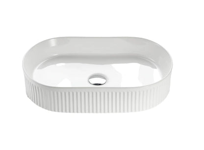 VITO Athena Fluted Oval Premium Ceramic Above-Counter Basin 590*370*100mm