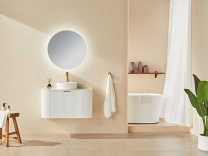 Ceto AVALON Wall Hung PVC Cabinet Matte White Curve Edge Size:590*493*470mm