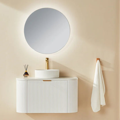 Ceto AVALON Wall Hung PVC Cabinet Matte White Curve Edge Size:590*493*470mm