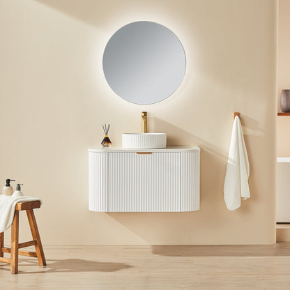 Elara Wall Hung PVC Cabinet with soft closing door Matte White 740*493*470mm