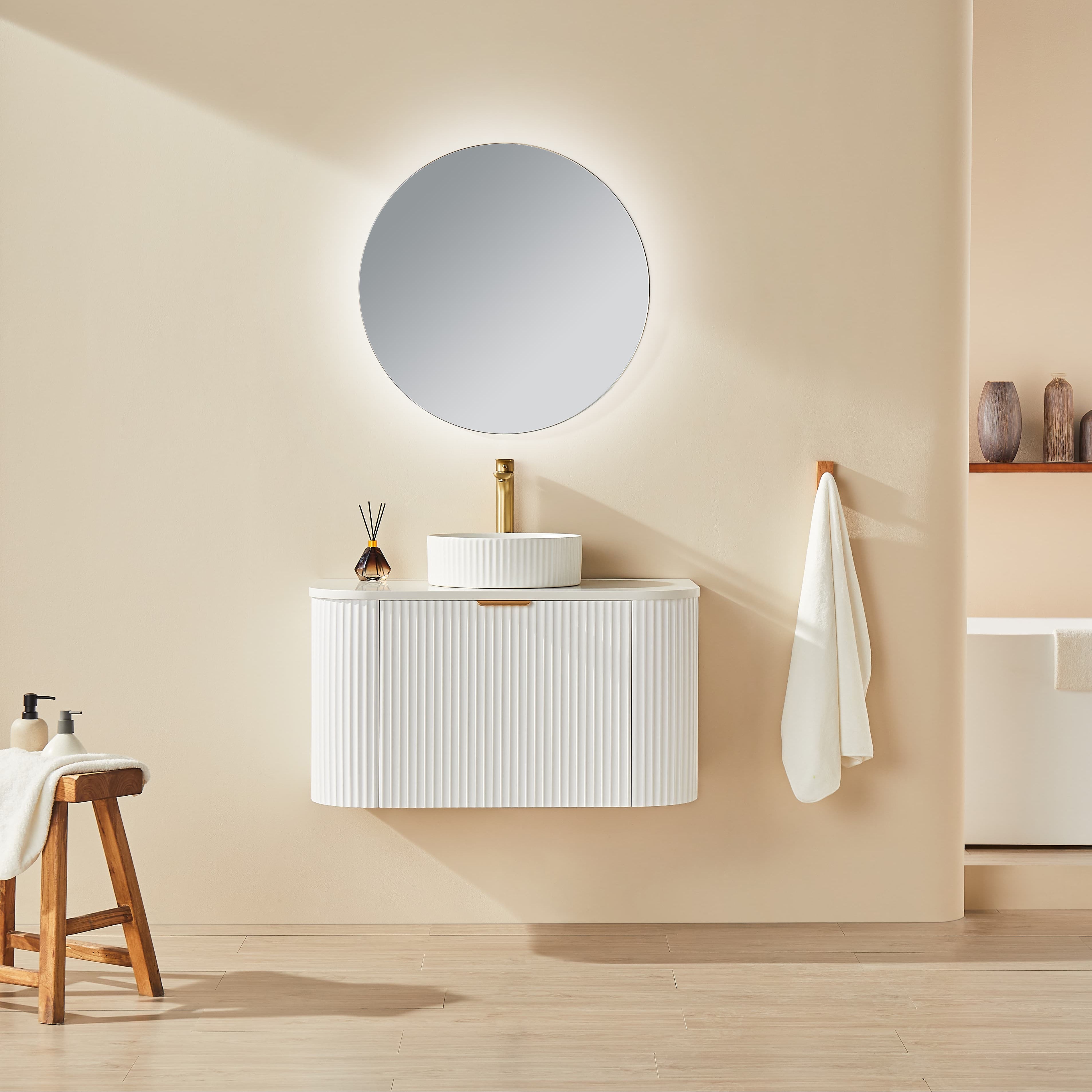 Elara Wall Hung PVC Cabinet with soft closing door 890*493*470mm