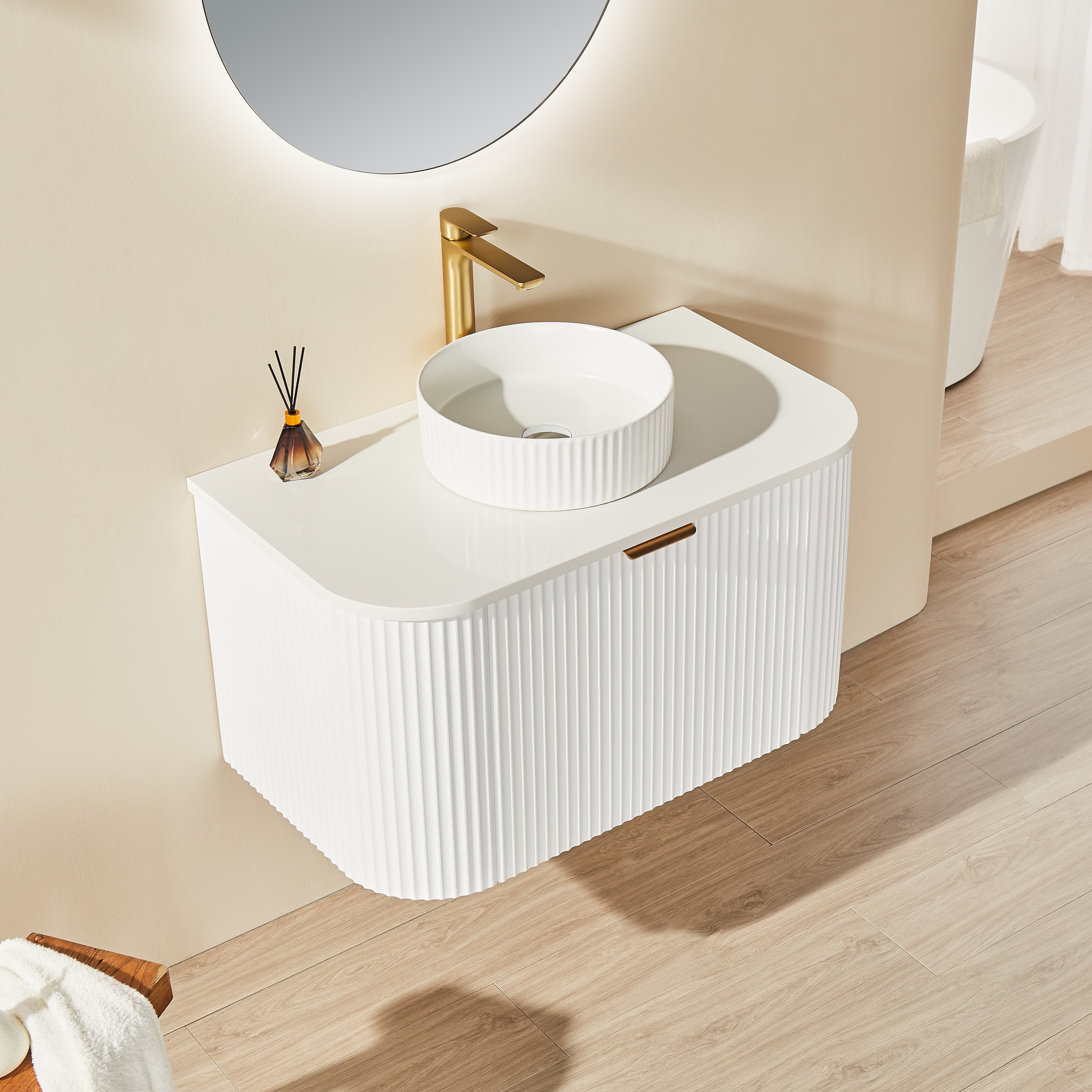 Elara Wall Hung PVC Cabinet with soft closing door 890*493*470mm