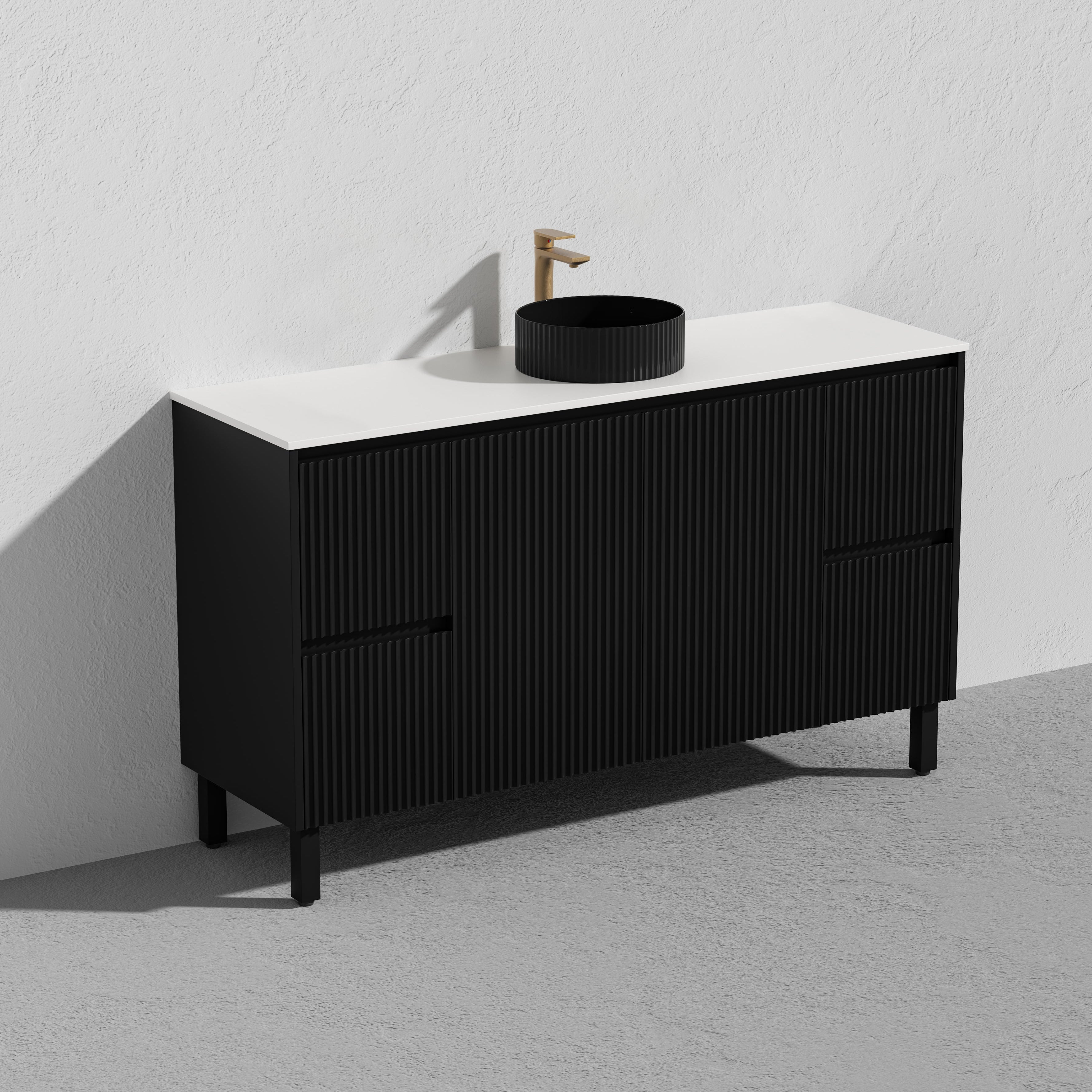 Brighton Floor Vanity 1500*460*880mm Matte Black