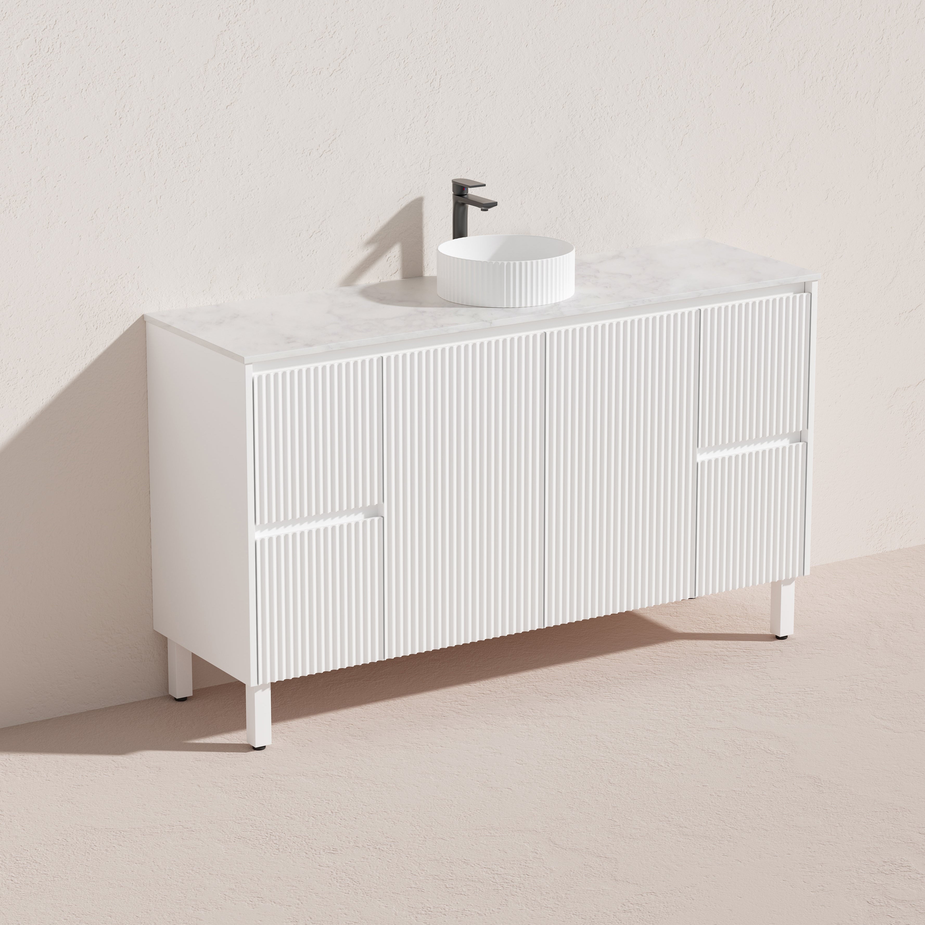 Brighton Floor Vanity 1500*460*880mm Matte White