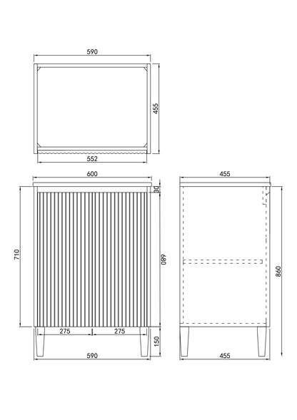 Brighton Whisper Close Vanity 600/750/900mm