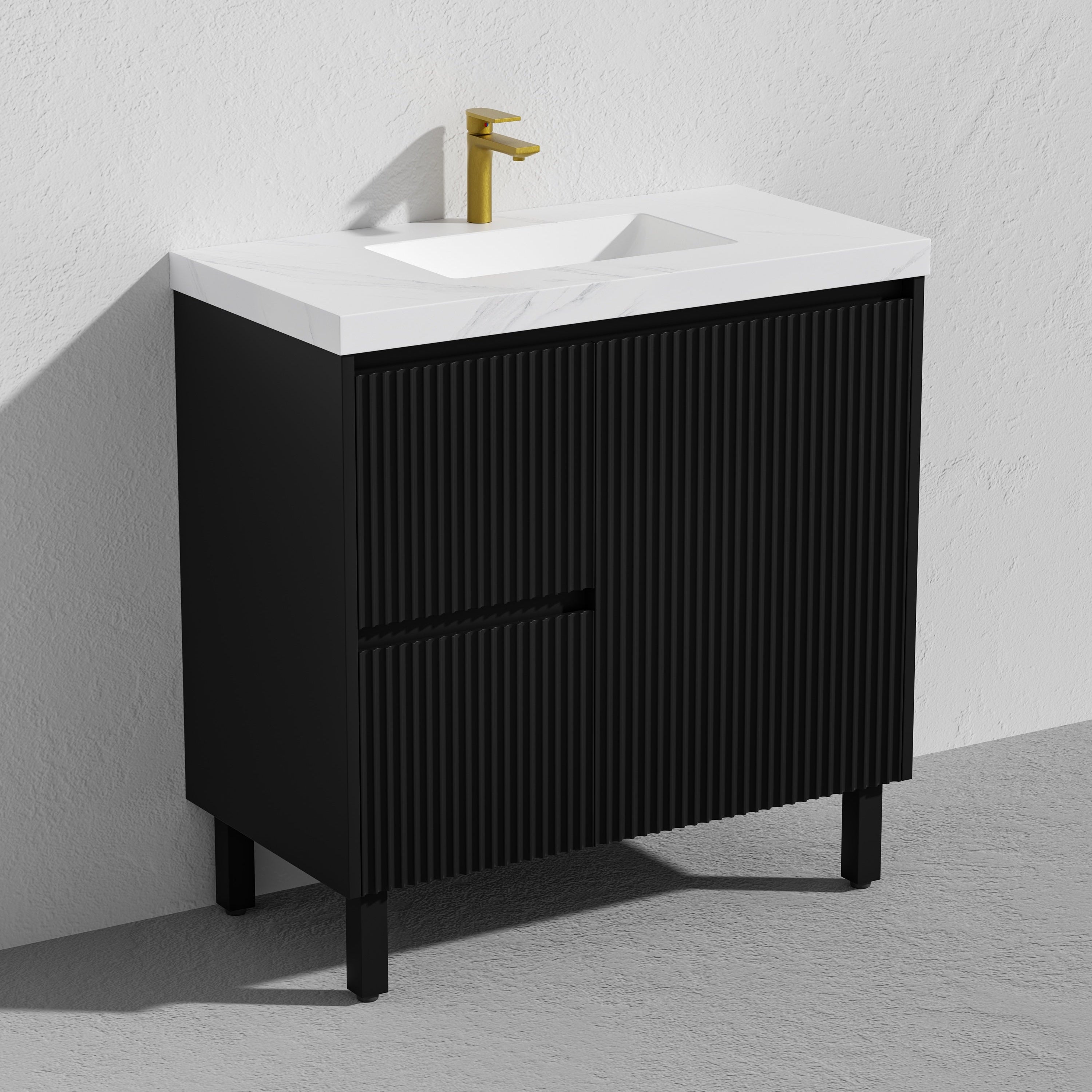 Brighton Floor Vanity 900*460*880mm Matte Black